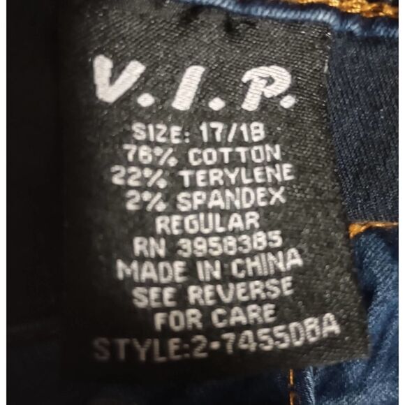 V.I.P Jeans‎ Junior 17 Blue Distressed - Picture 6 of 7